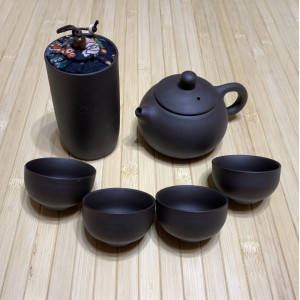 Дорожный набор посуды для чаепития глина на 4 персоны. Photo 2